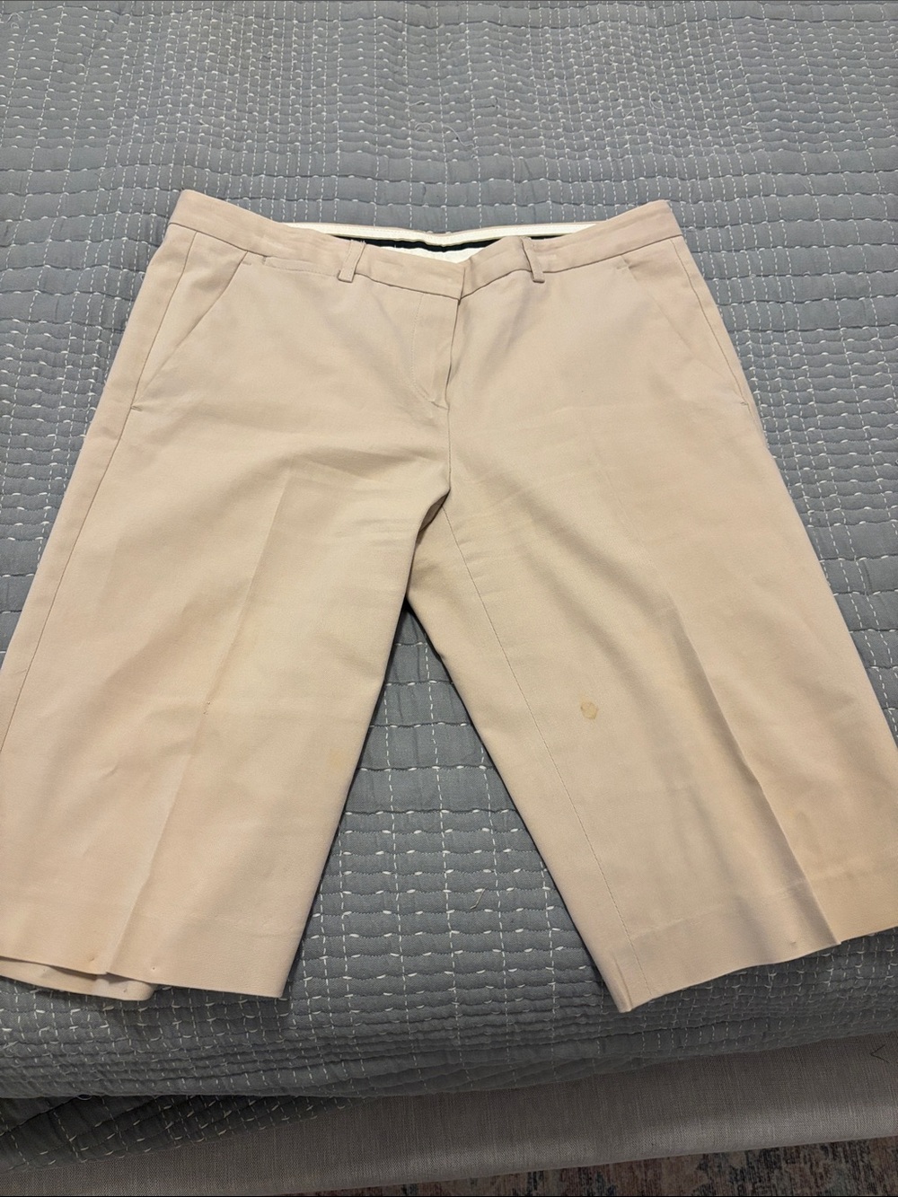 Theory Beige Tailored Bermuda Shorts